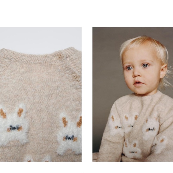 Zara Baby Knit Bunny Sweater - Picture 3 of 11